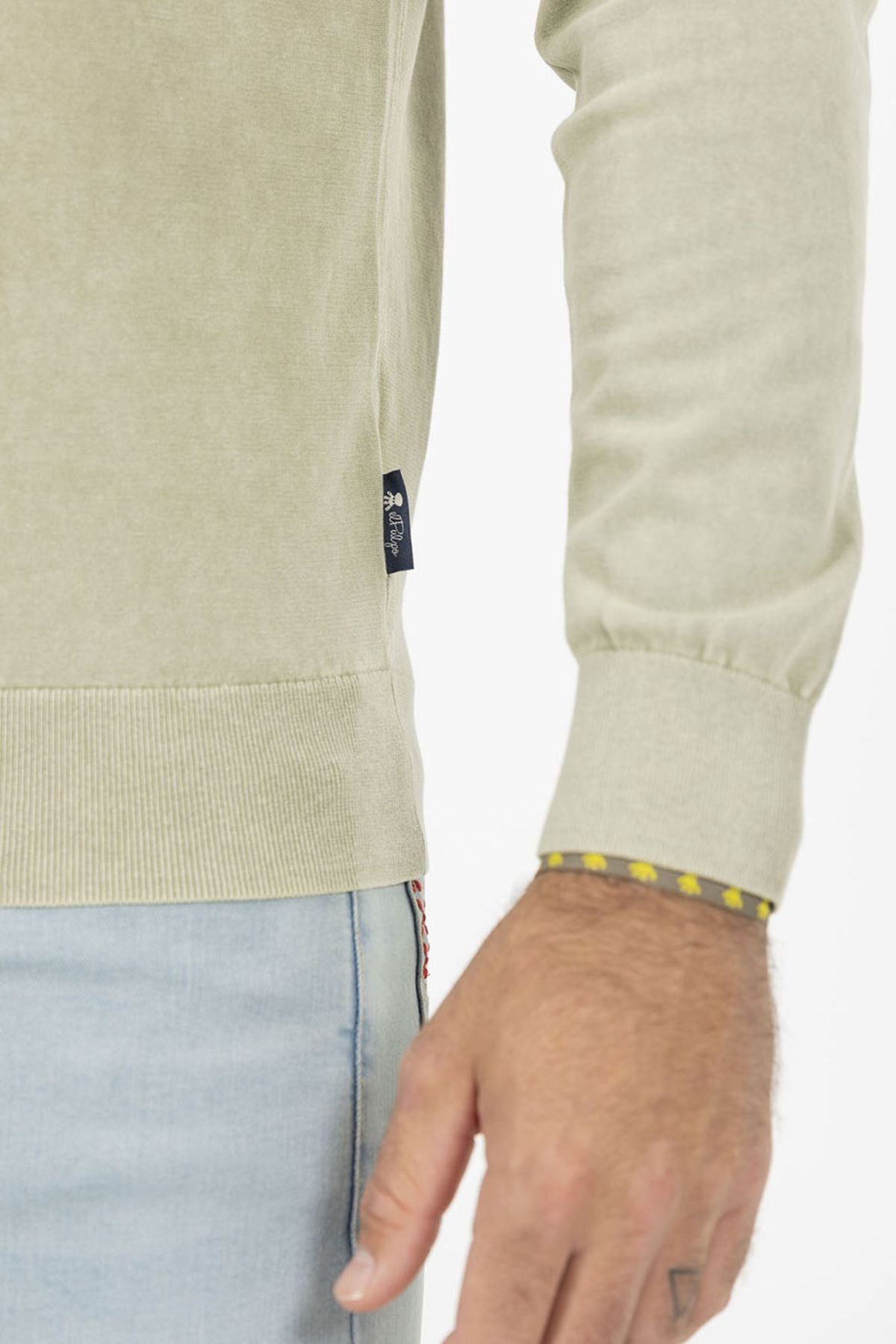 SWEATER DE MALHA LAVADA VERDE SÁLVIA
