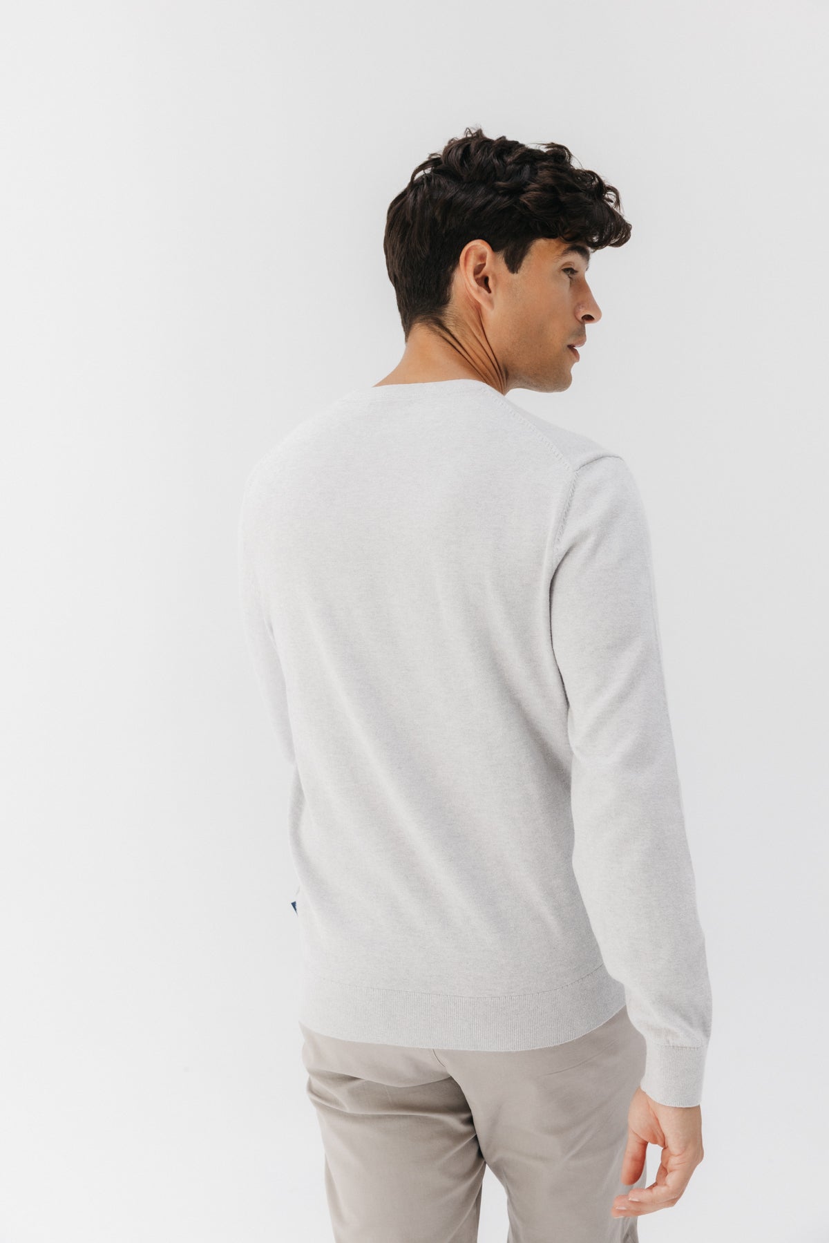 Jersey cuello redondo mezcla gris vigoré