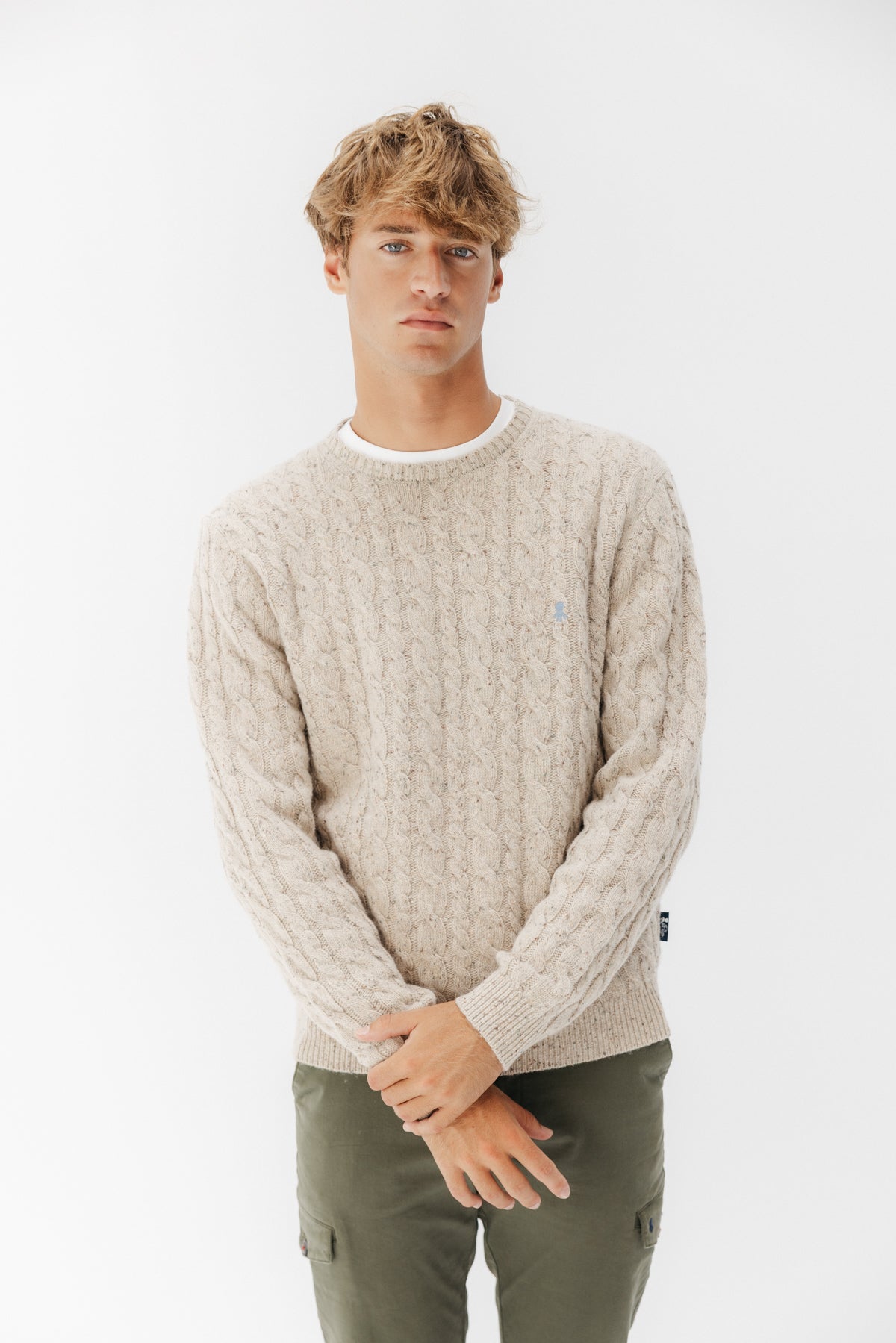 JERSEY DE PUNTO OCHOS JASPEADO BLANCO ROTO