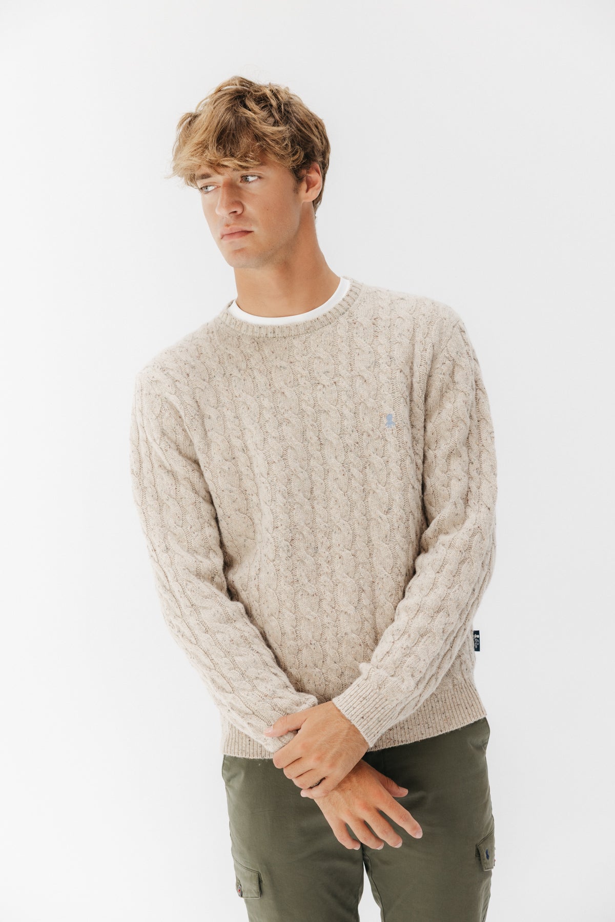 JERSEY DE PUNTO OCHOS JASPEADO BLANCO ROTO