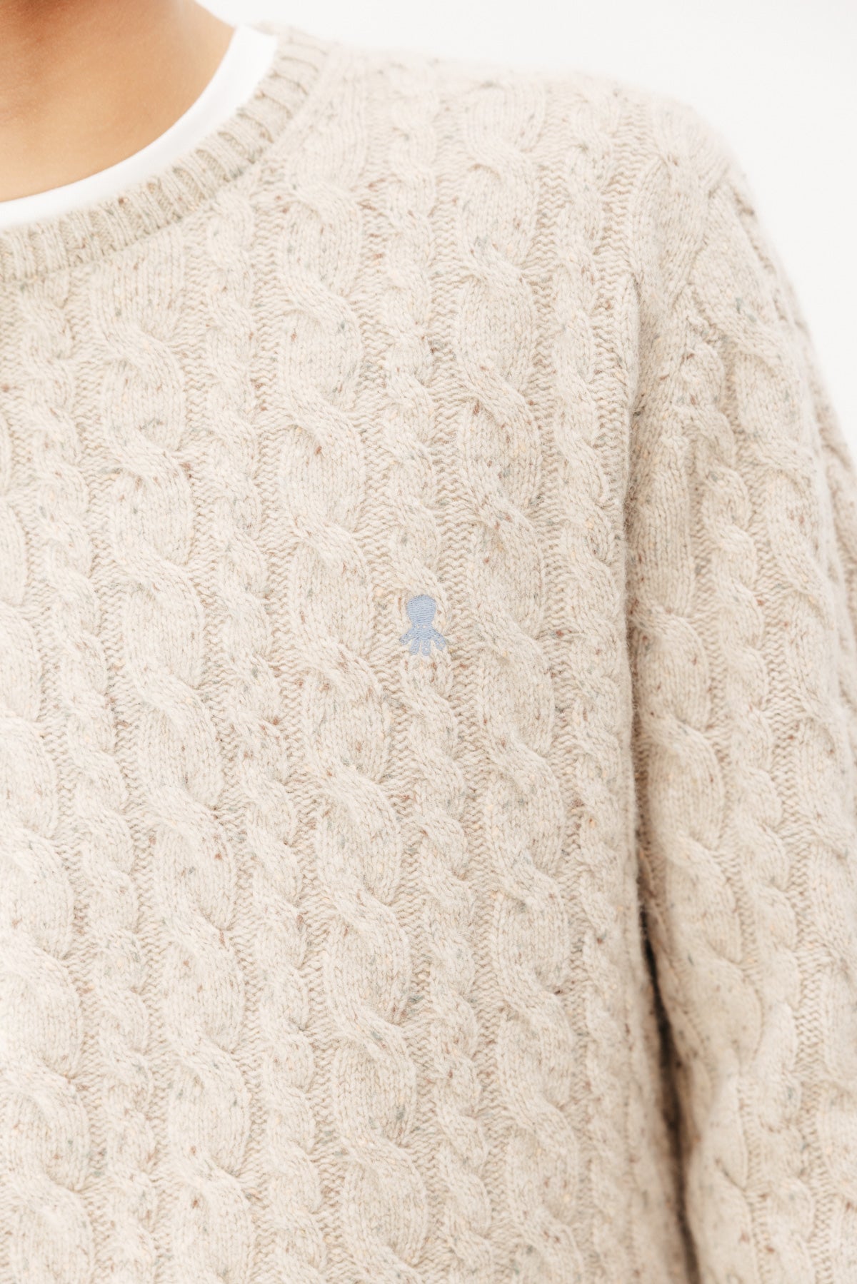 JERSEY DE PUNTO OCHOS JASPEADO BLANCO ROTO