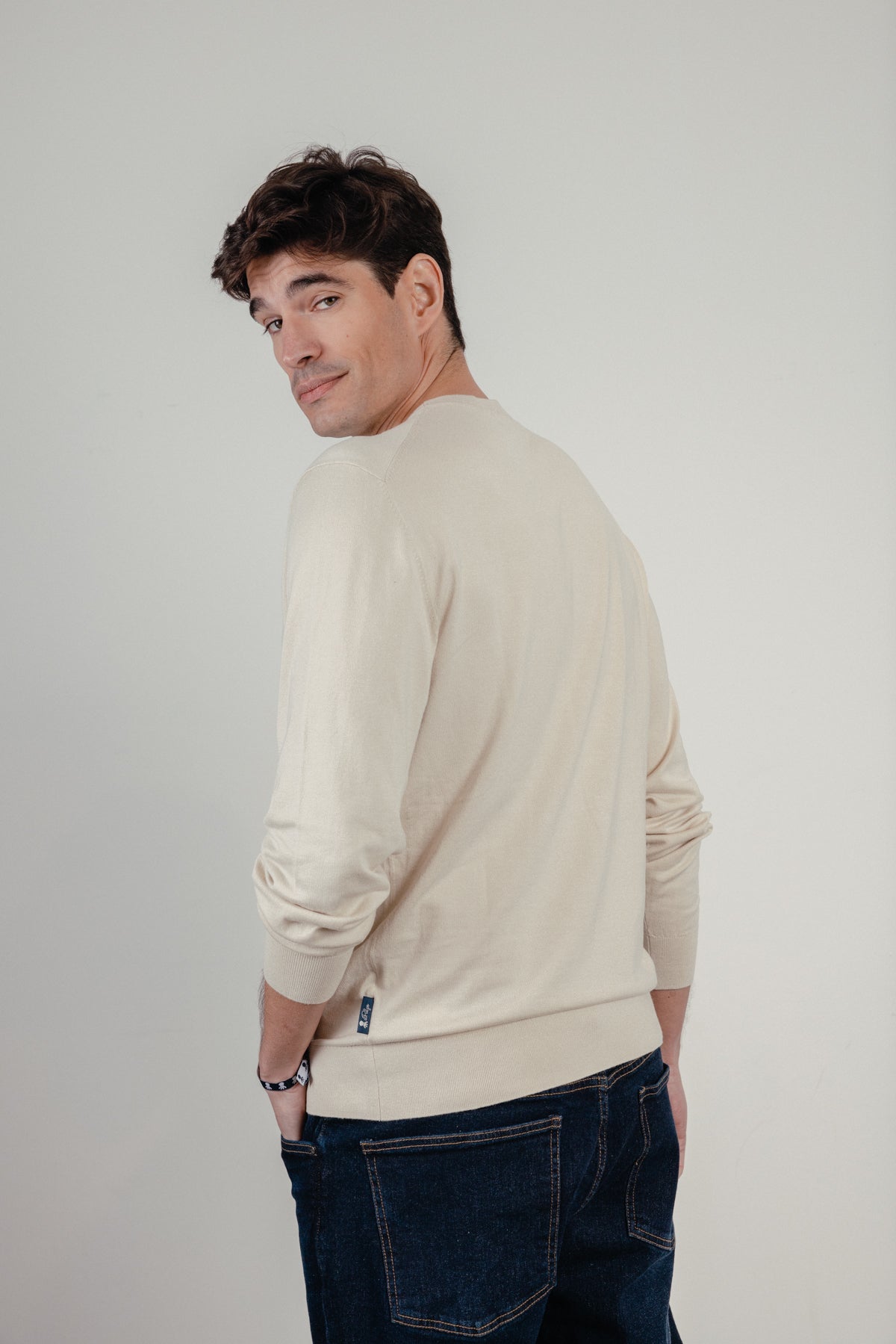 Jersey básico logo blanco roto