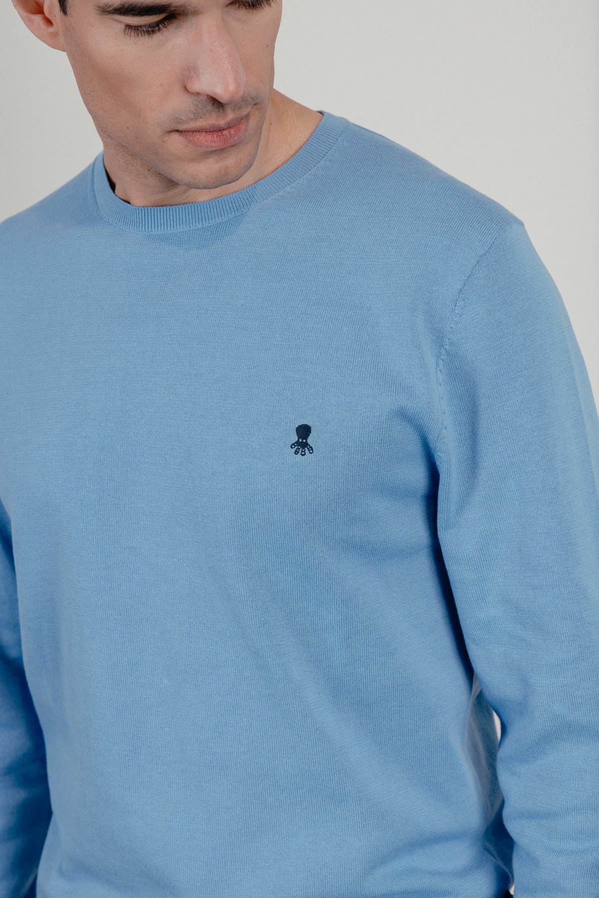 Jersey logo bordado azul lavanda