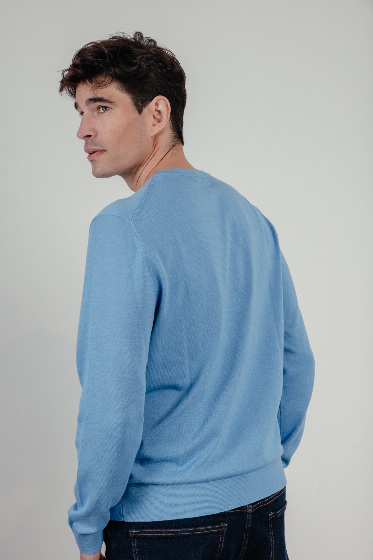 Jersey logo bordado azul lavanda