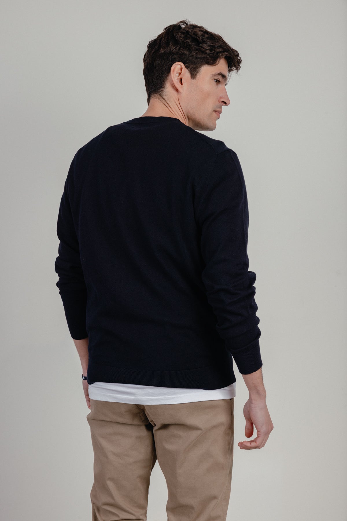 Jersey logo bordado azul marino delavé