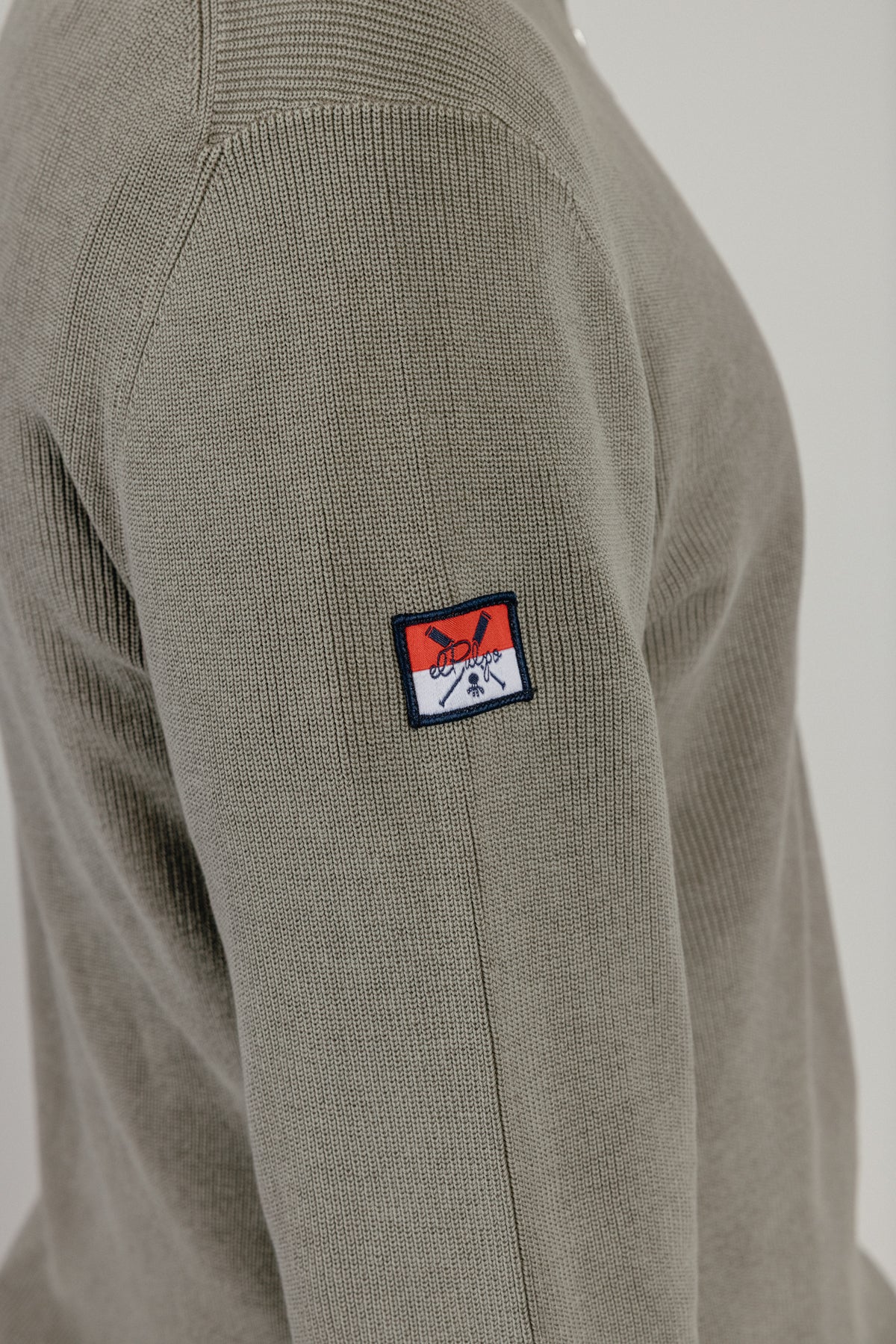 Jersey perkins punto perlado rayas bandera verde khaki