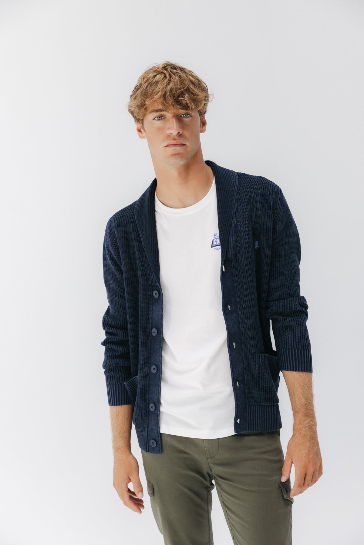 CARDIGAN LAVADO DELAVÉ NAVY