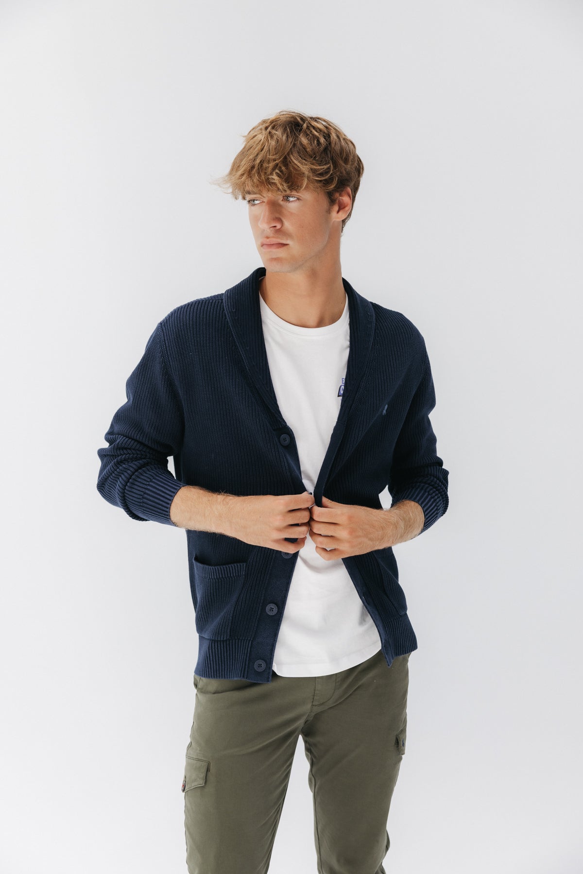 CARDIGAN LAVADO DELAVÉ NAVY
