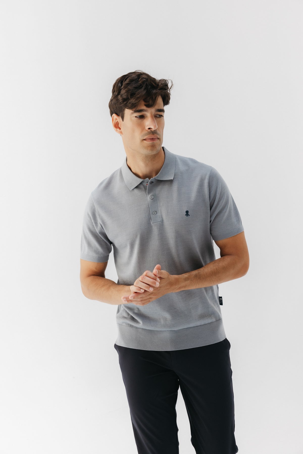 POLO MERINO CUELLO CAMISERO GRIS VIGORÉ