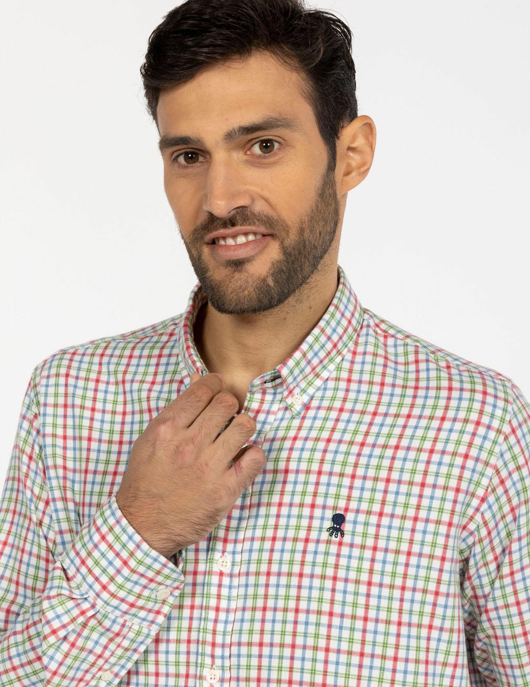 CAMISA VERDE COUNTRY COM XADREZ JARDIM