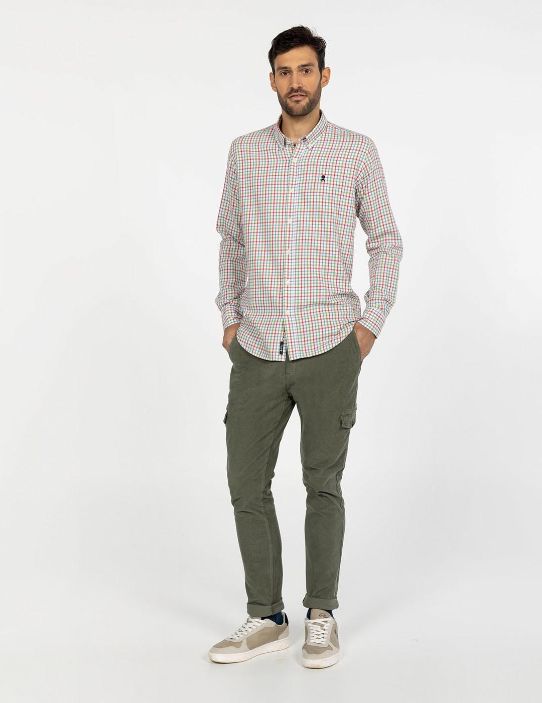 CAMISA VERDE COUNTRY COM XADREZ JARDIM
