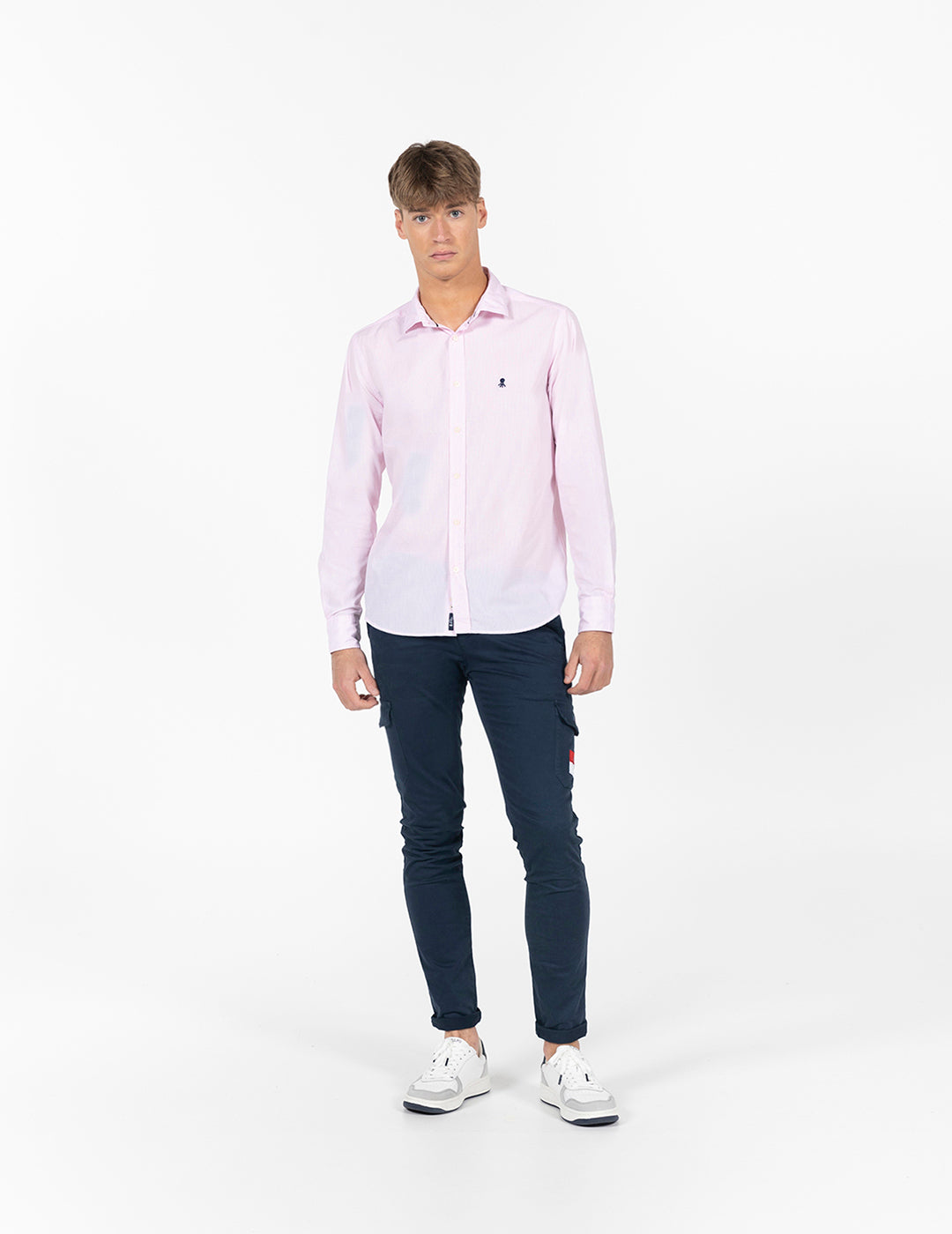 CAMISA MICROCUADROS POPELÍN ROSA