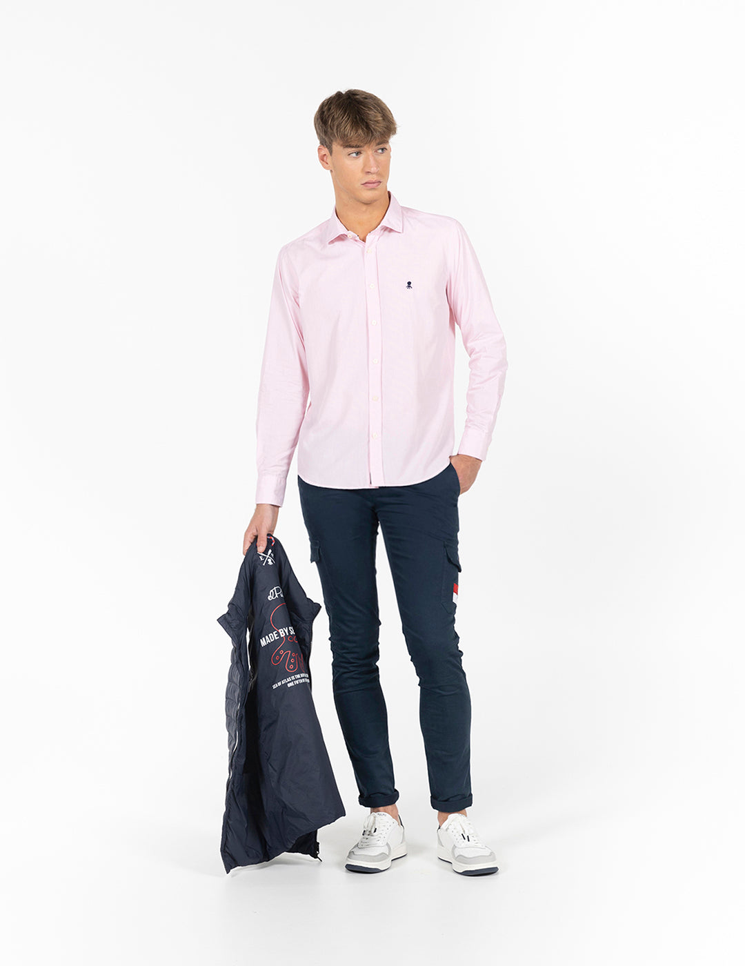 CAMISA MICRORAYA POPELÍN ROSA BEBÉ