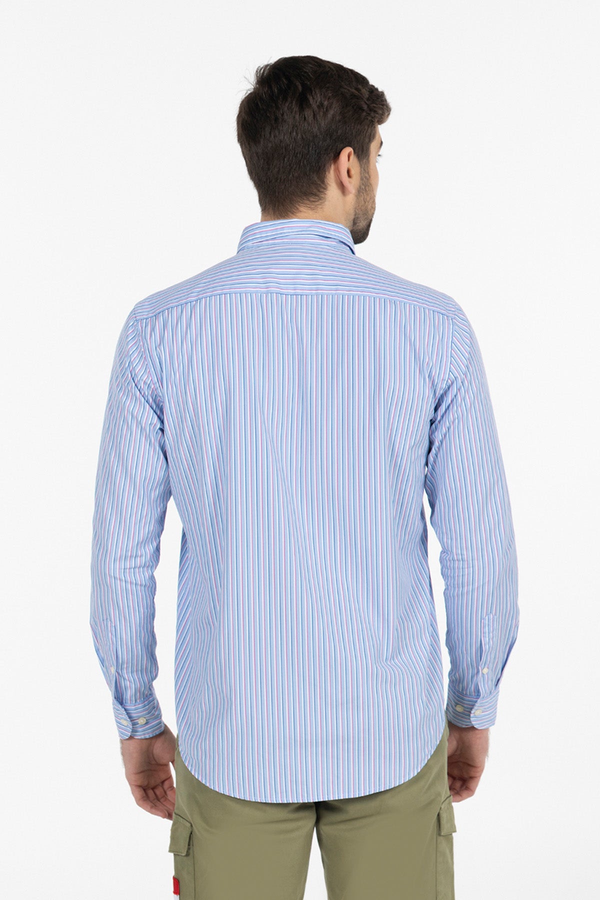 CAMISA RAYAS COMBINADAS POPELÍN AZUL CAPRI