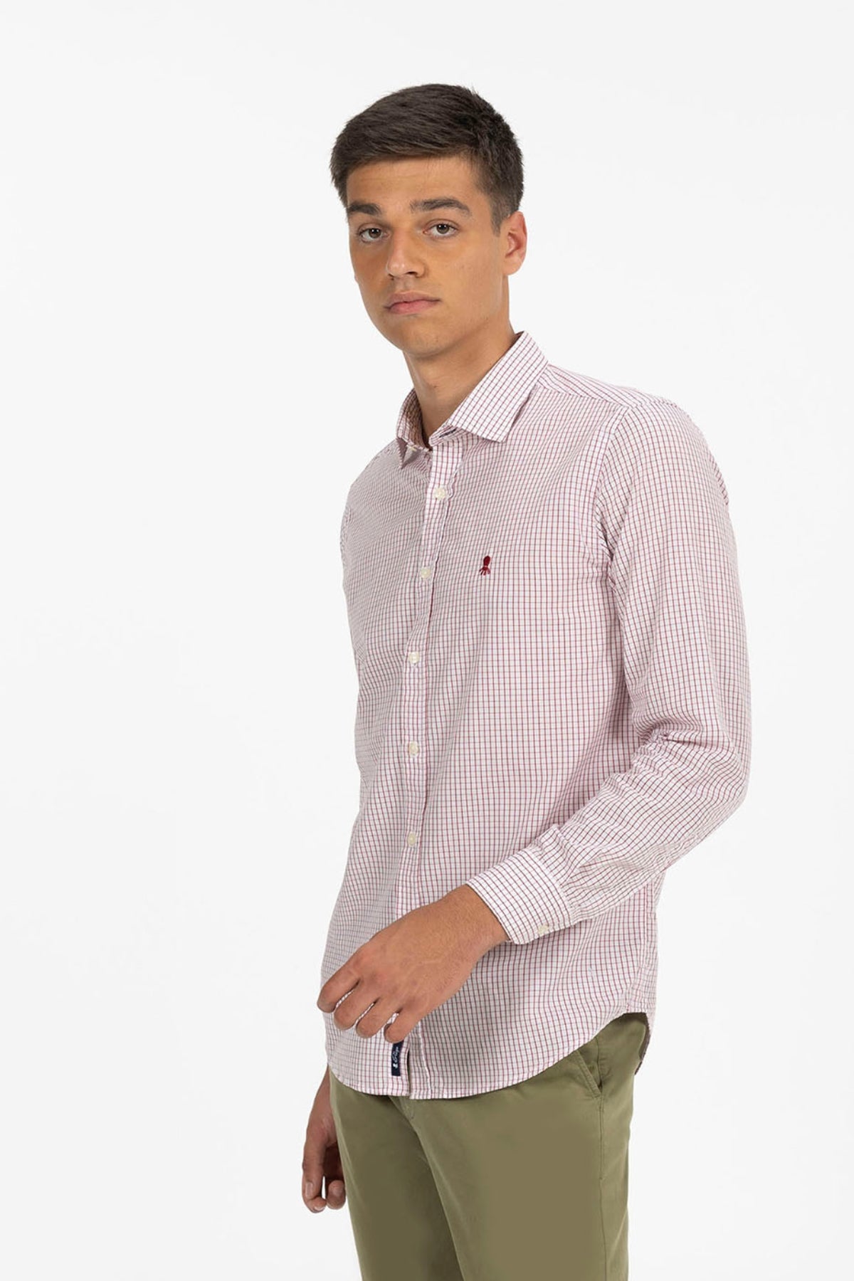WINE RED POPLIN SHIRT