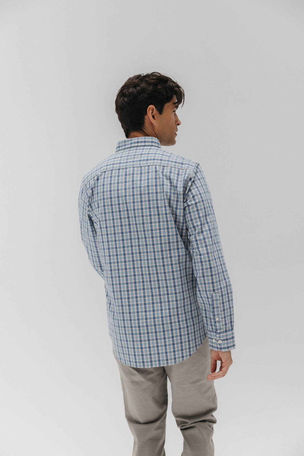 CAMISA CASUAL POPELÍN CUADRO MEZCLA AZUL MULTICOLOR