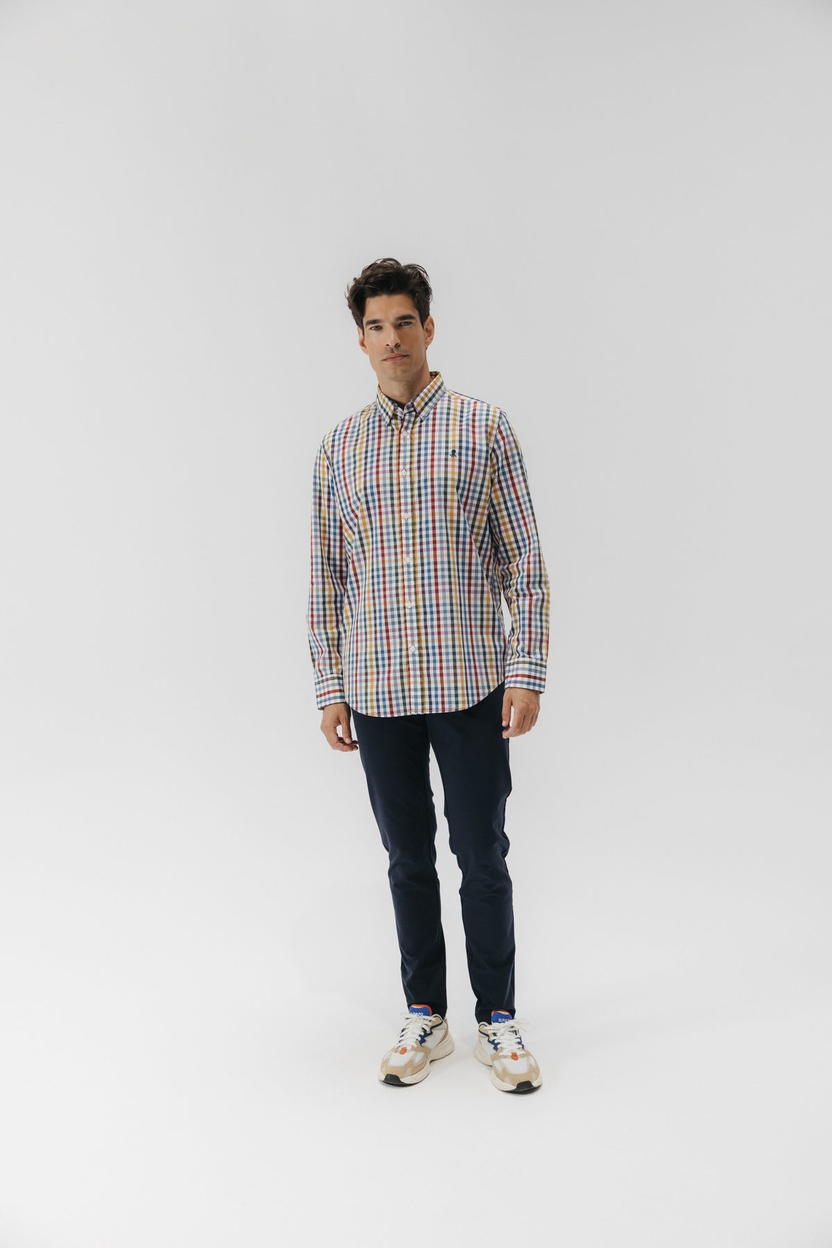CAMISA CASUAL POPELÍN CUADRO VICHY GRANDE MULTICOLOR