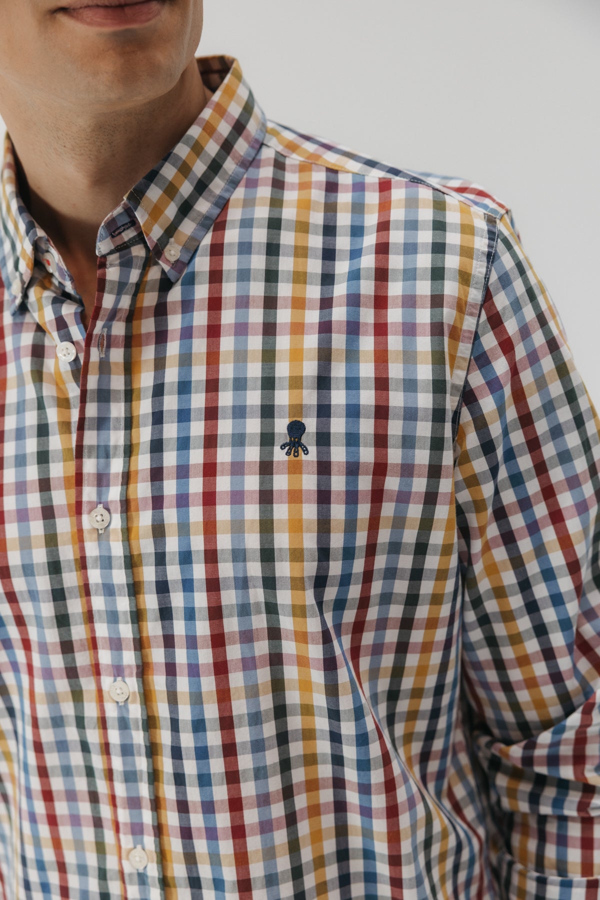 CAMISA CASUAL POPELÍN CUADRO VICHY GRANDE MULTICOLOR
