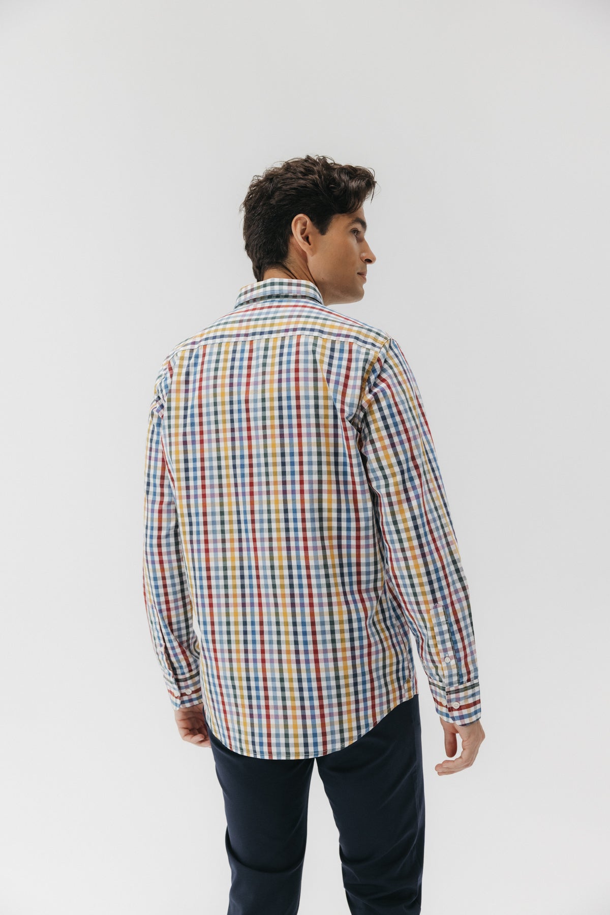CAMISA CASUAL POPELÍN CUADRO VICHY GRANDE MULTICOLOR