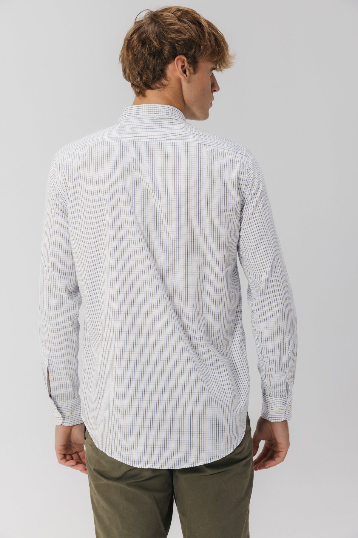 CAMISA SEMIVESTIR POPELÍN CUADRO MULTICOLOR