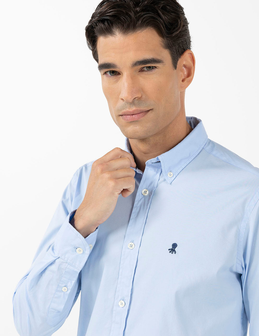 CAMISA BASIC LOGO AZUL CAPRI
