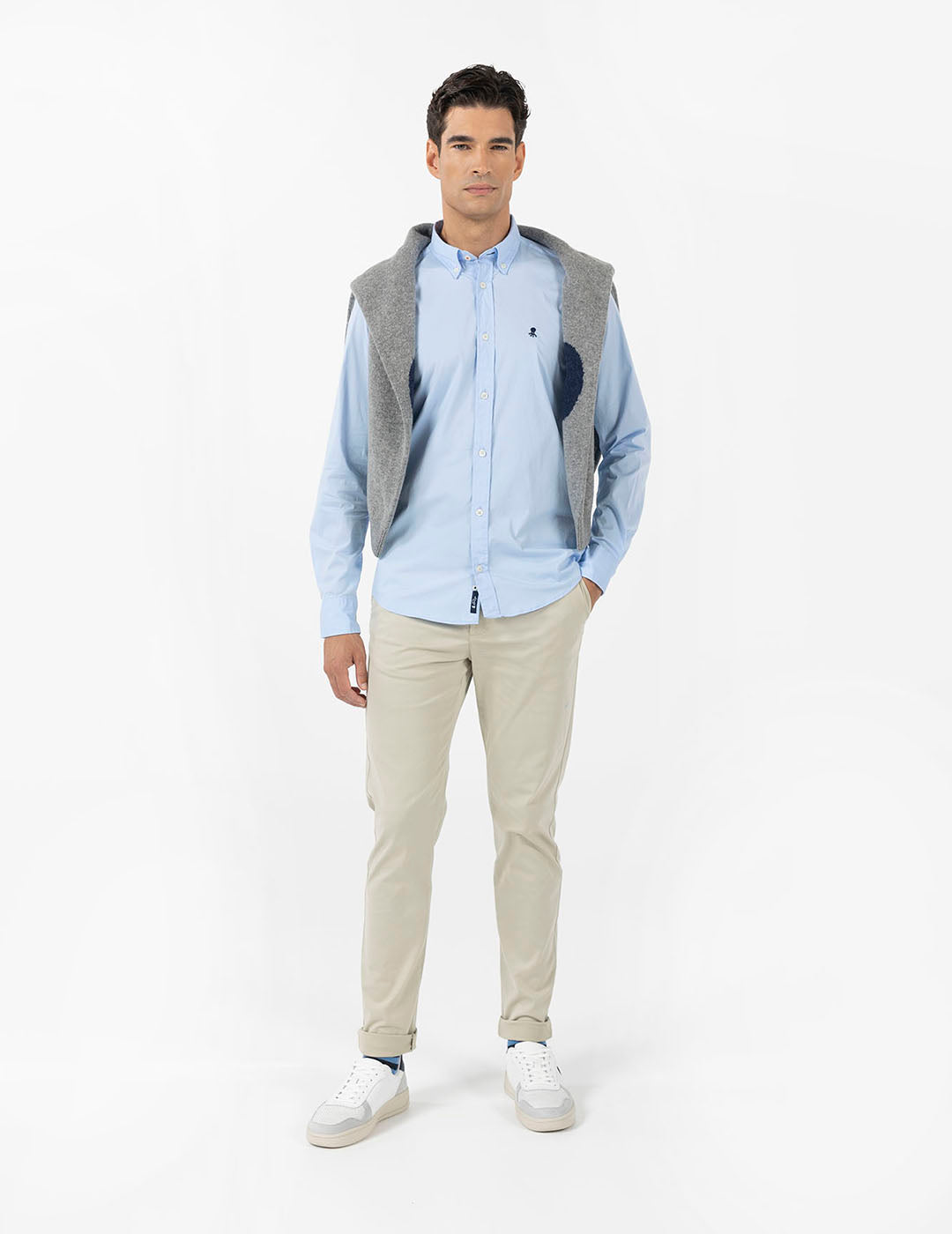 CAMISA BASIC LOGO AZUL CAPRI