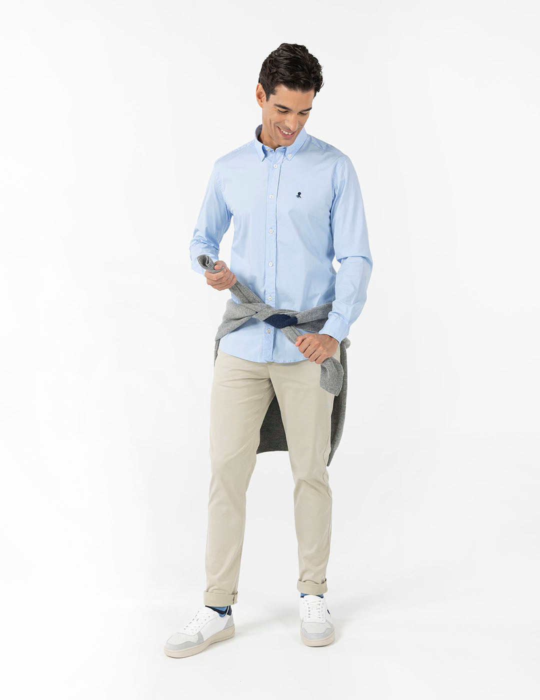 CAMISA BASIC LOGO AZUL CAPRI