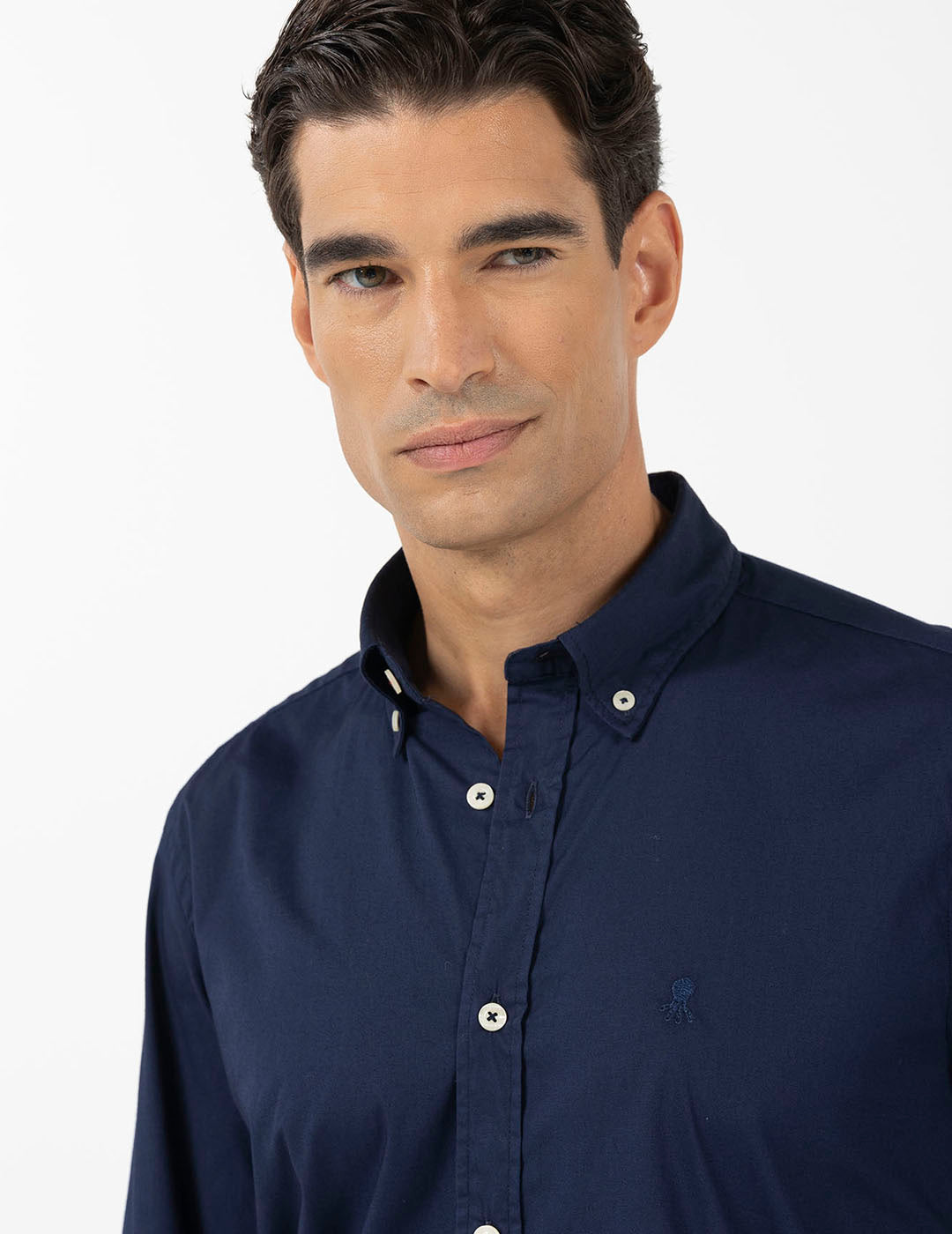 NAVY BLUE BASIC LOGO SHIRT
