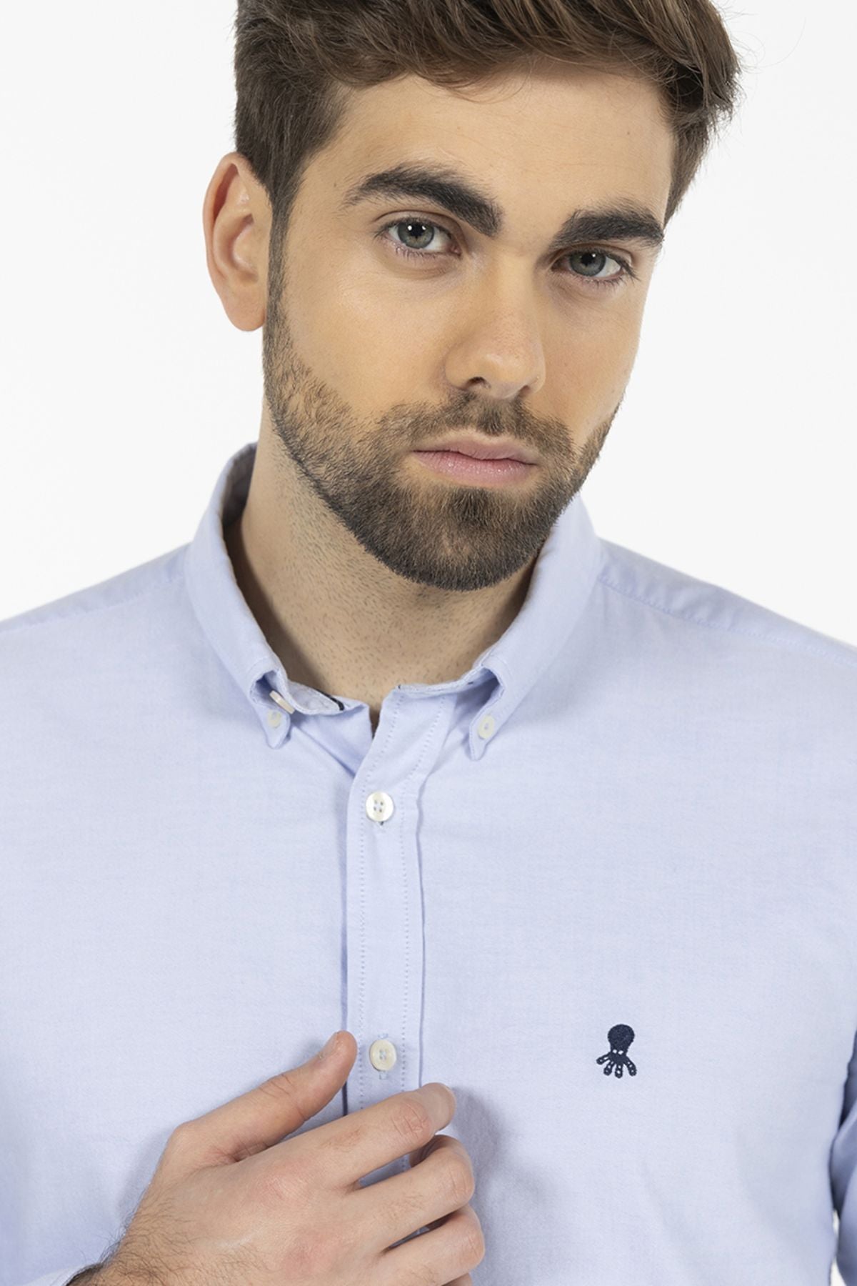 CAPRI BLUE PINTPOINT BASIC SHIRT