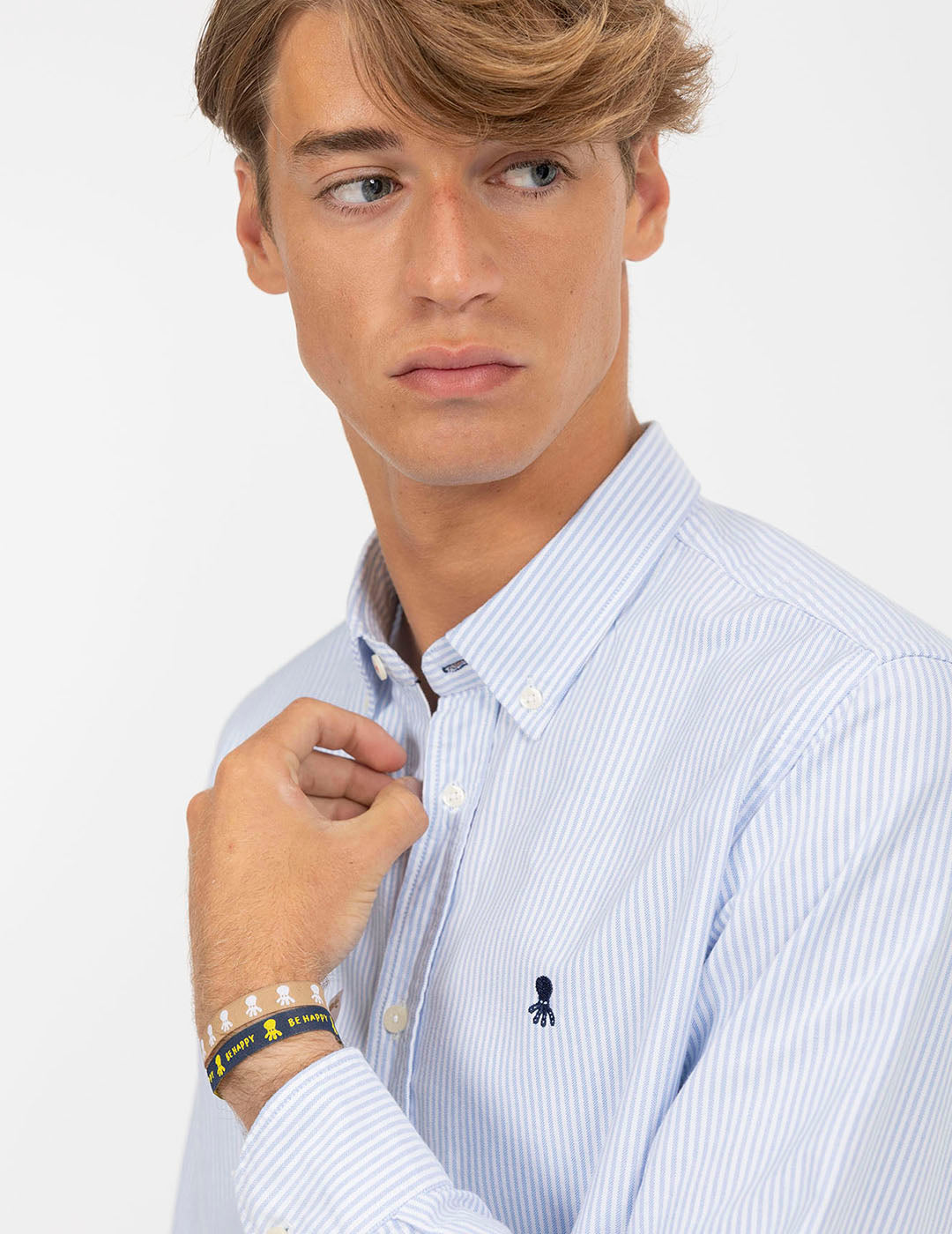 INDIGO STRIPED PINTPOINT SHIRT