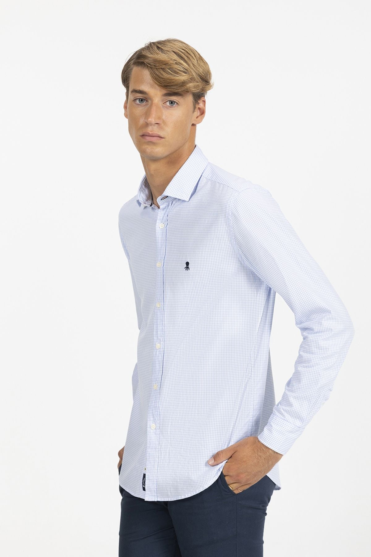SKY BLUE NILE OXFORD CHECK SHIRT