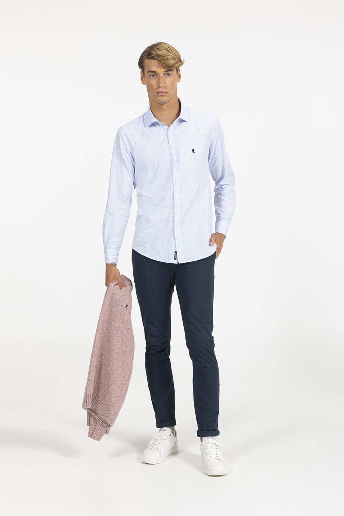 SKY BLUE NILE OXFORD CHECK SHIRT