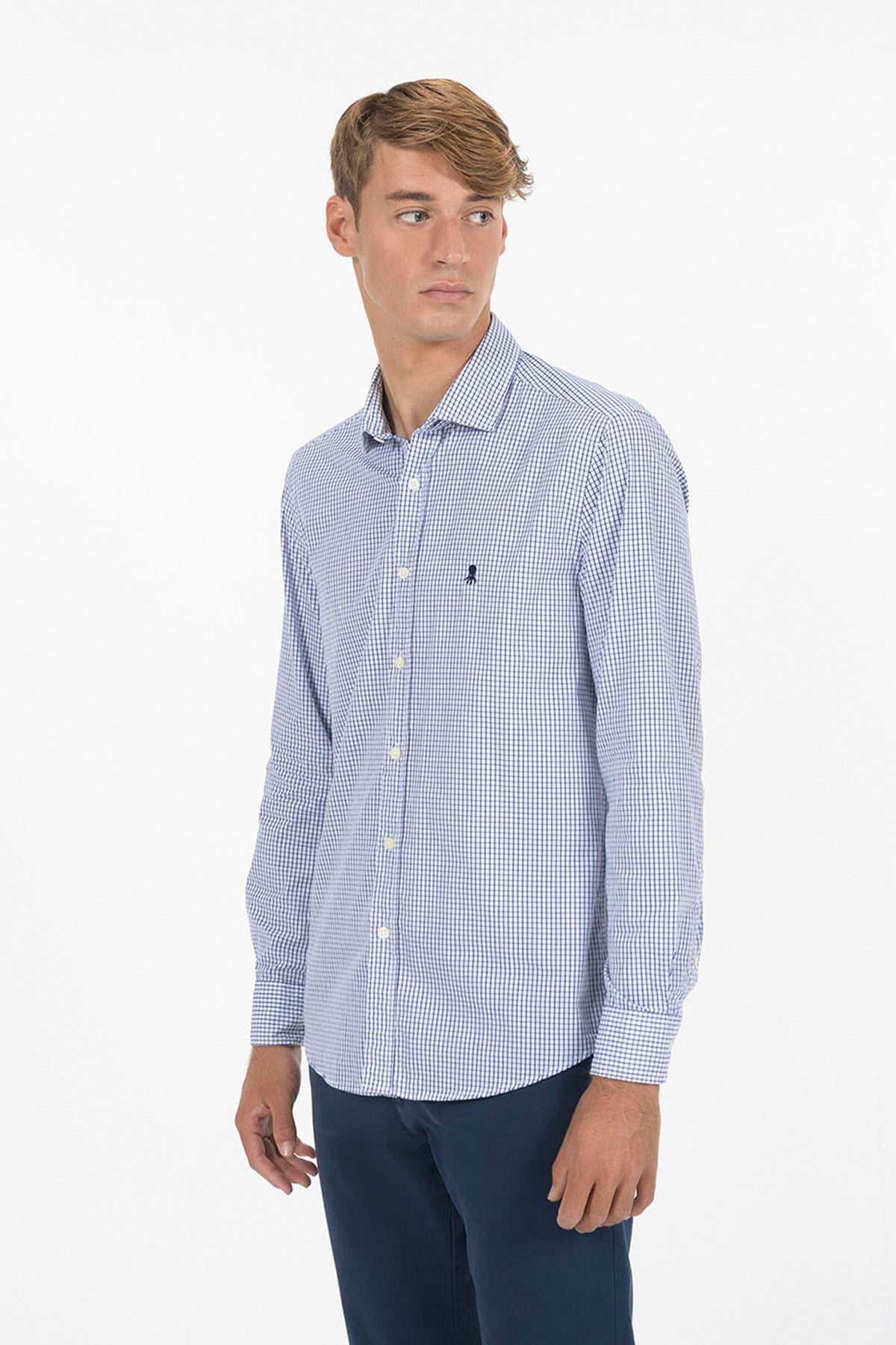 CAMISA CUADROS OBI OXFORD AZUL MARINO