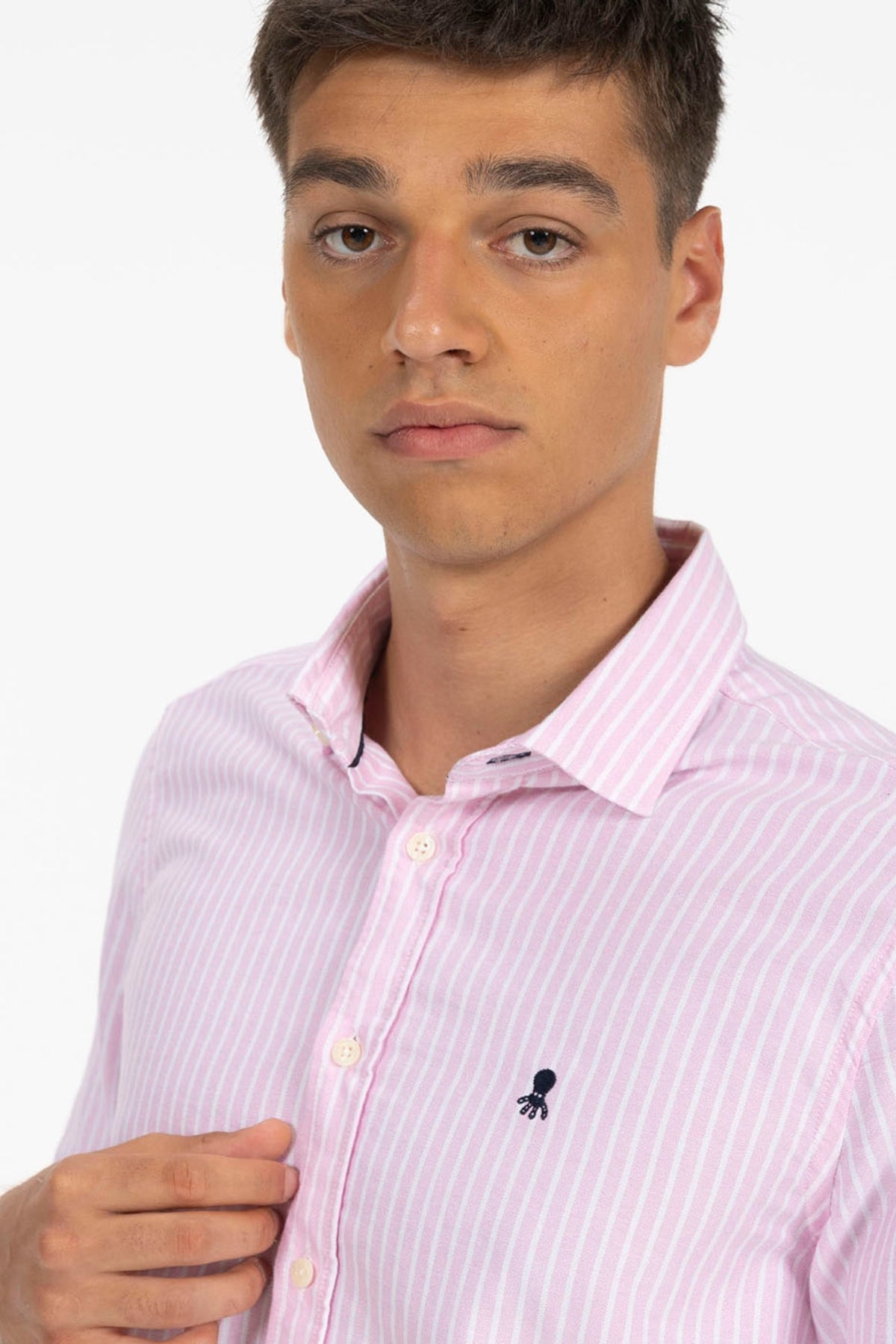 CAMISA RAYA ANCHA KENAI OXFORD ROSA