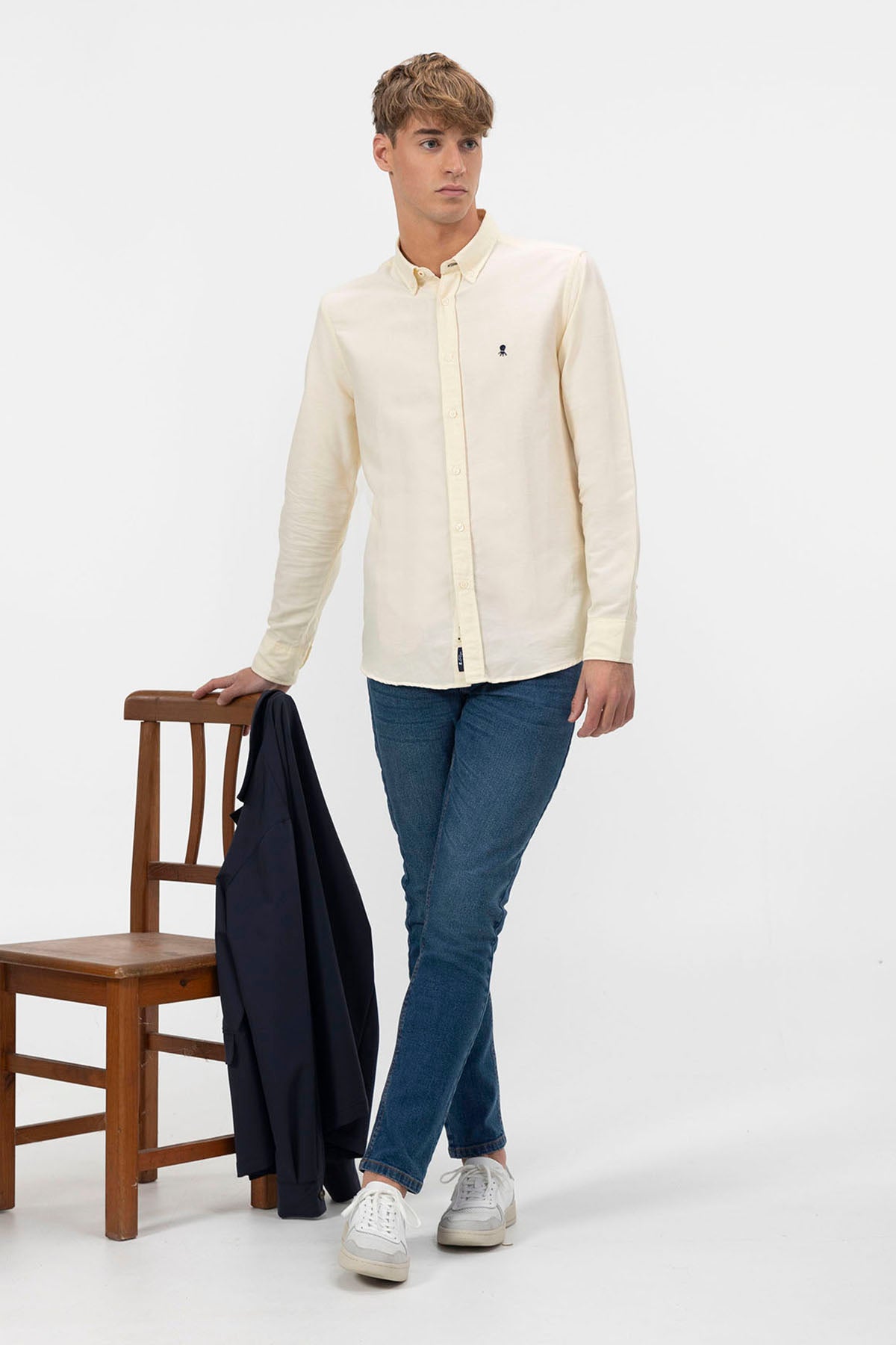 MEDIUM YELLOW OXFORD BUTTON-UP COLLAR SHIRT