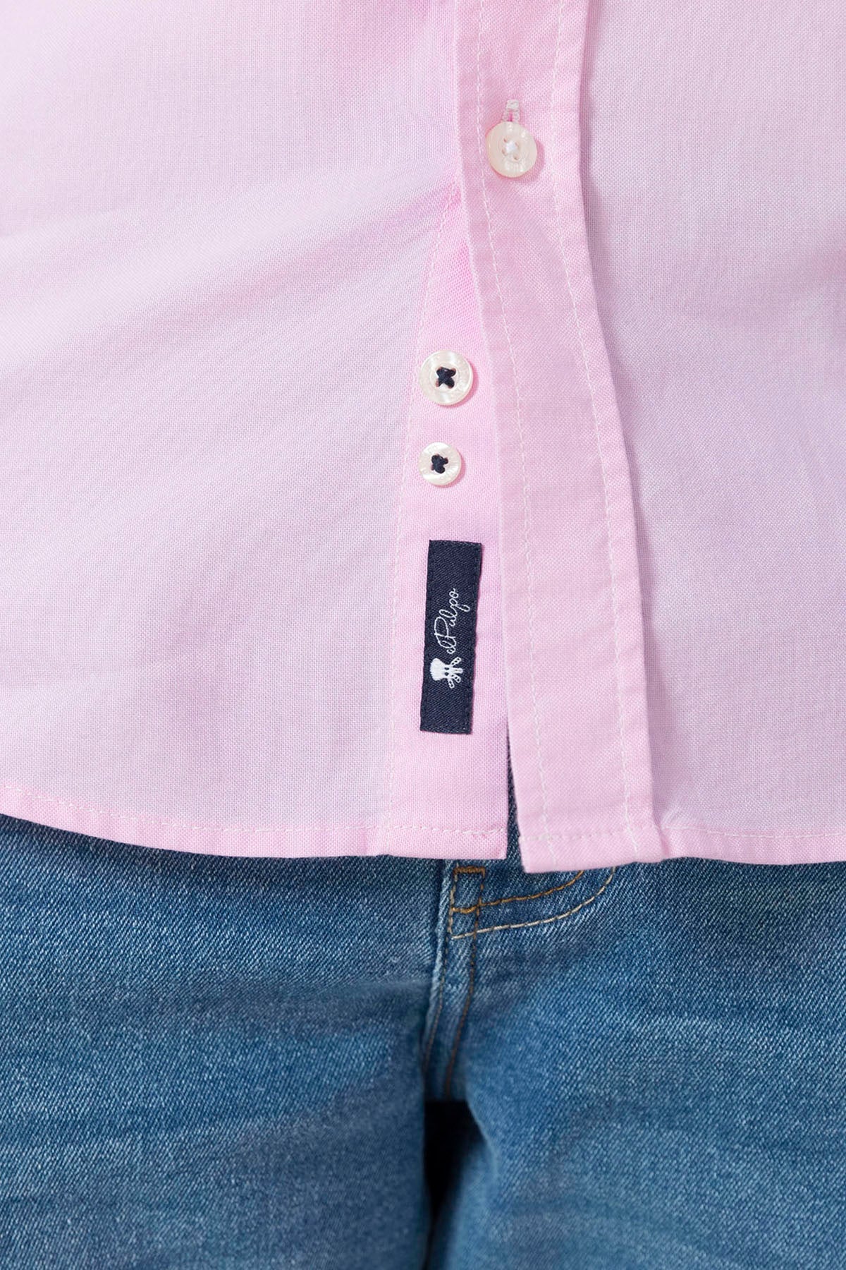 CAMISA CUELLO BOTÓN OXFORD ROSA