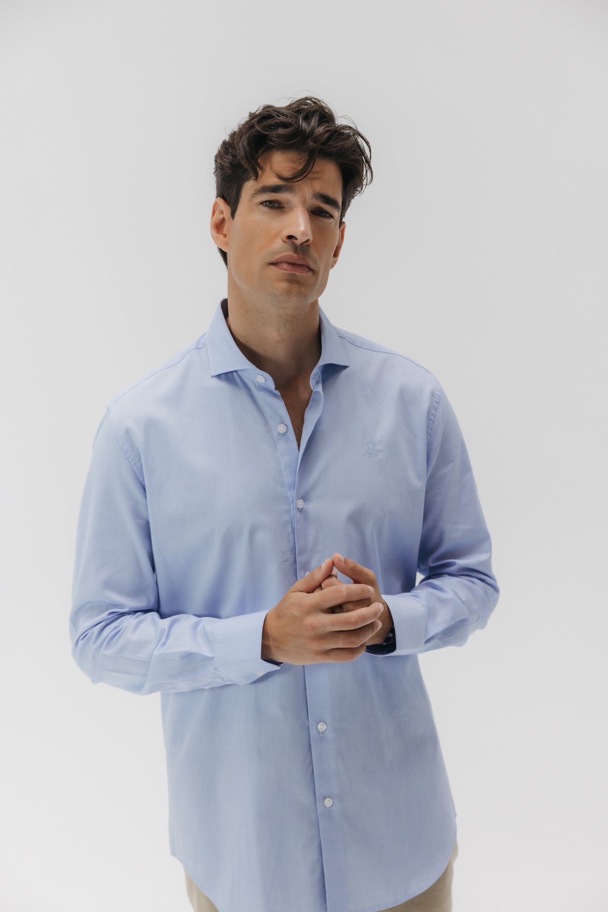 CAMISA VESTIR OXFORD ROYAL AZUL CELESTE