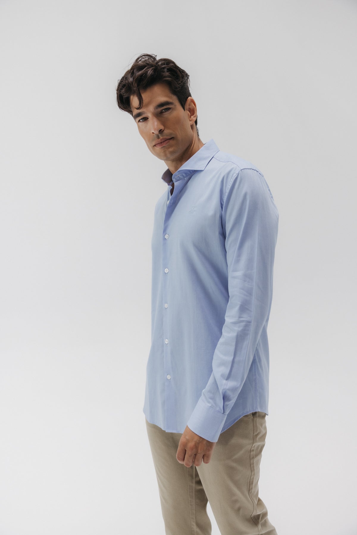 CAMISA VESTIR OXFORD ROYAL AZUL CELESTE