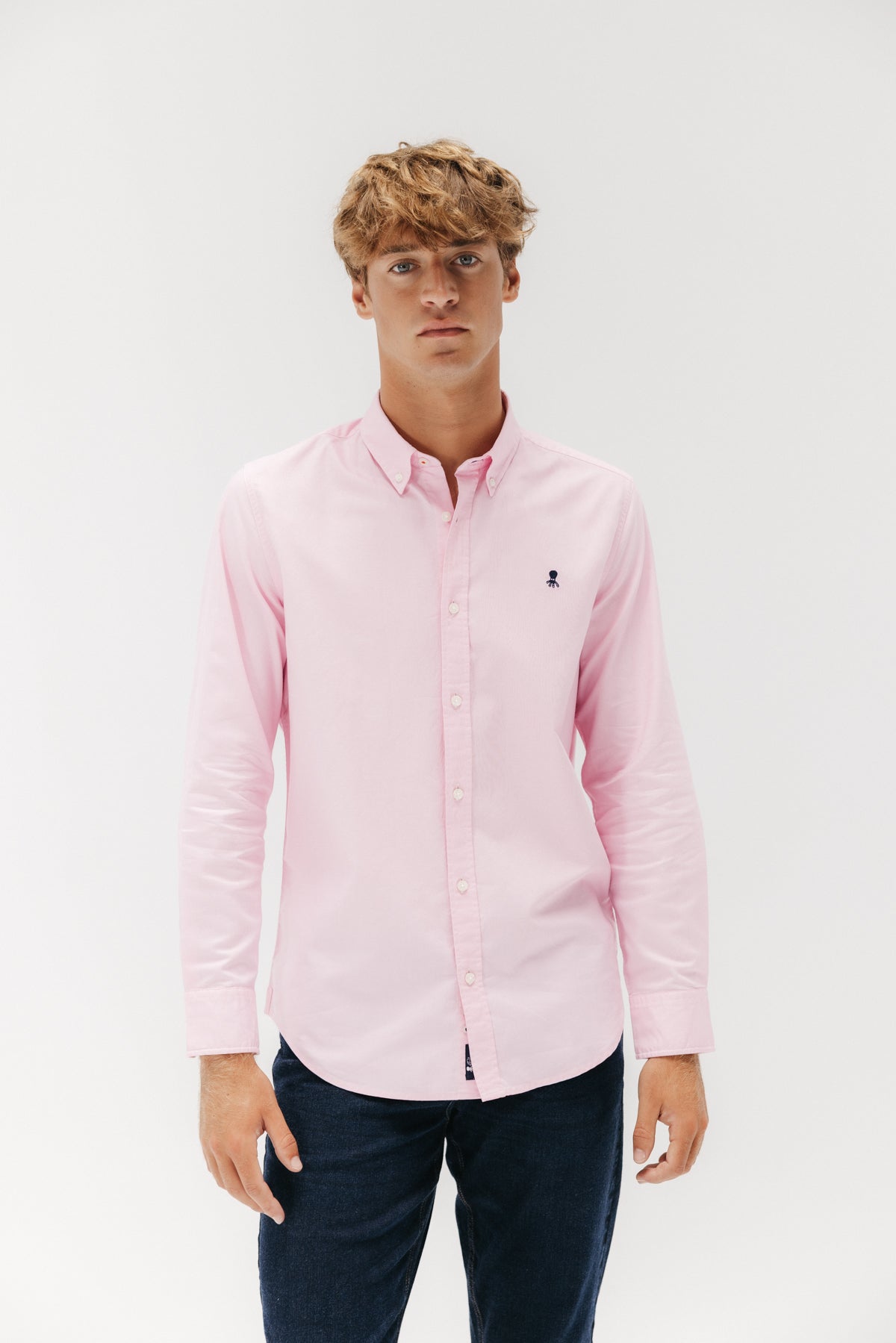 Camisa casual oxford continuidad rosa