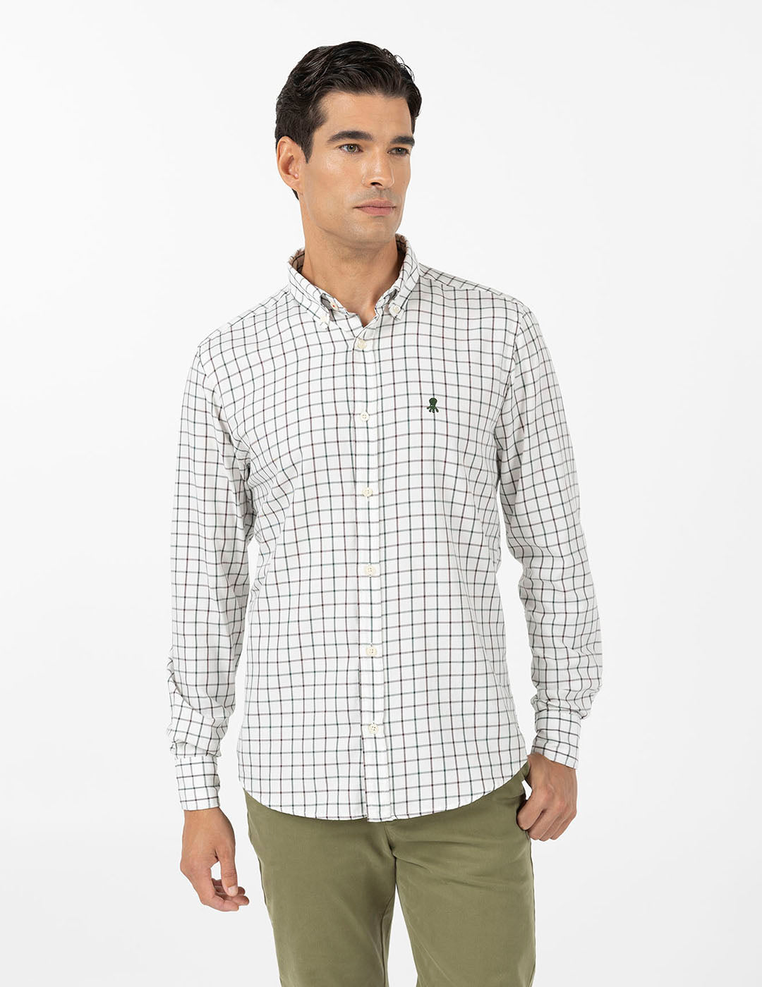 CAMISA MILITAR MARRÓN CHOCOLATE
