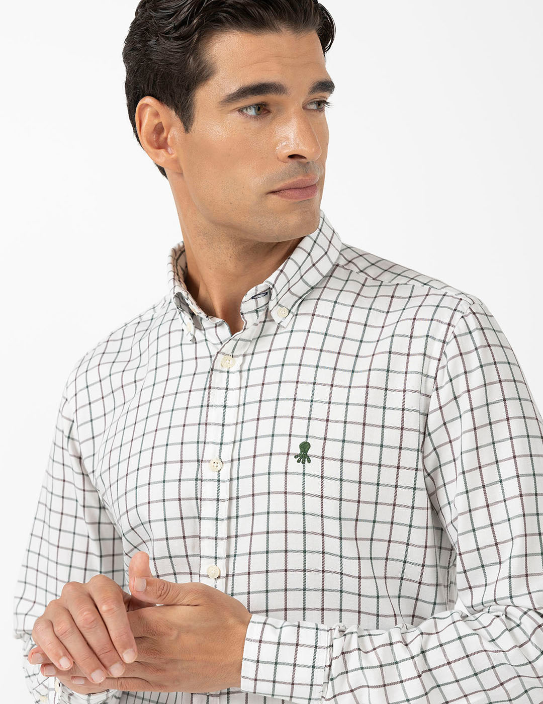 CAMISA MILITAR MARRÓN CHOCOLATE