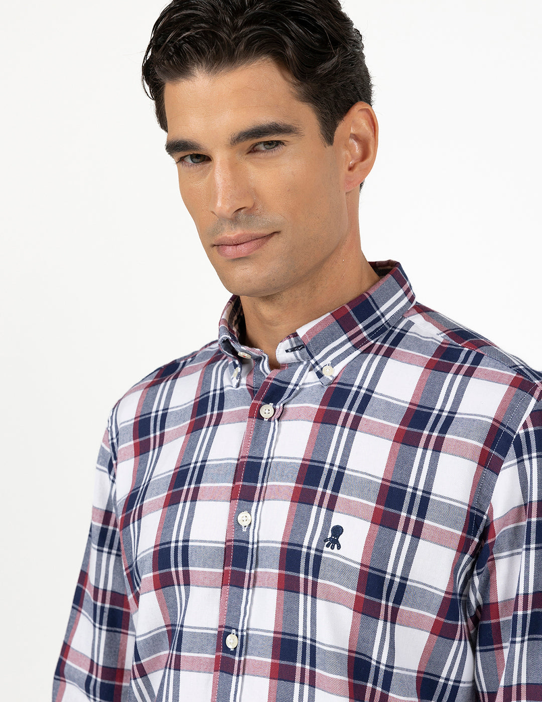 CAMISA DOUBLE HIGH CHECK GROSELLA