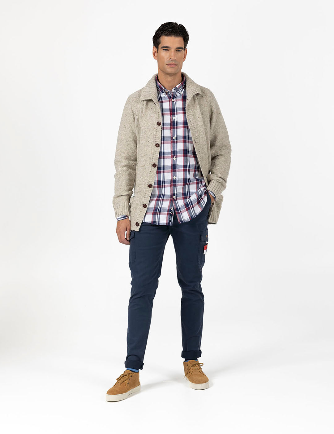 CAMISA DOUBLE HIGH CHECK GROSELLA