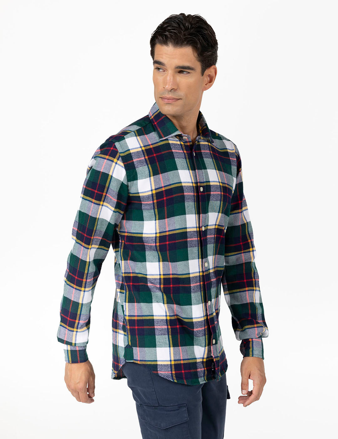CAMISA MULTI COLORS VERDE BOTELLA