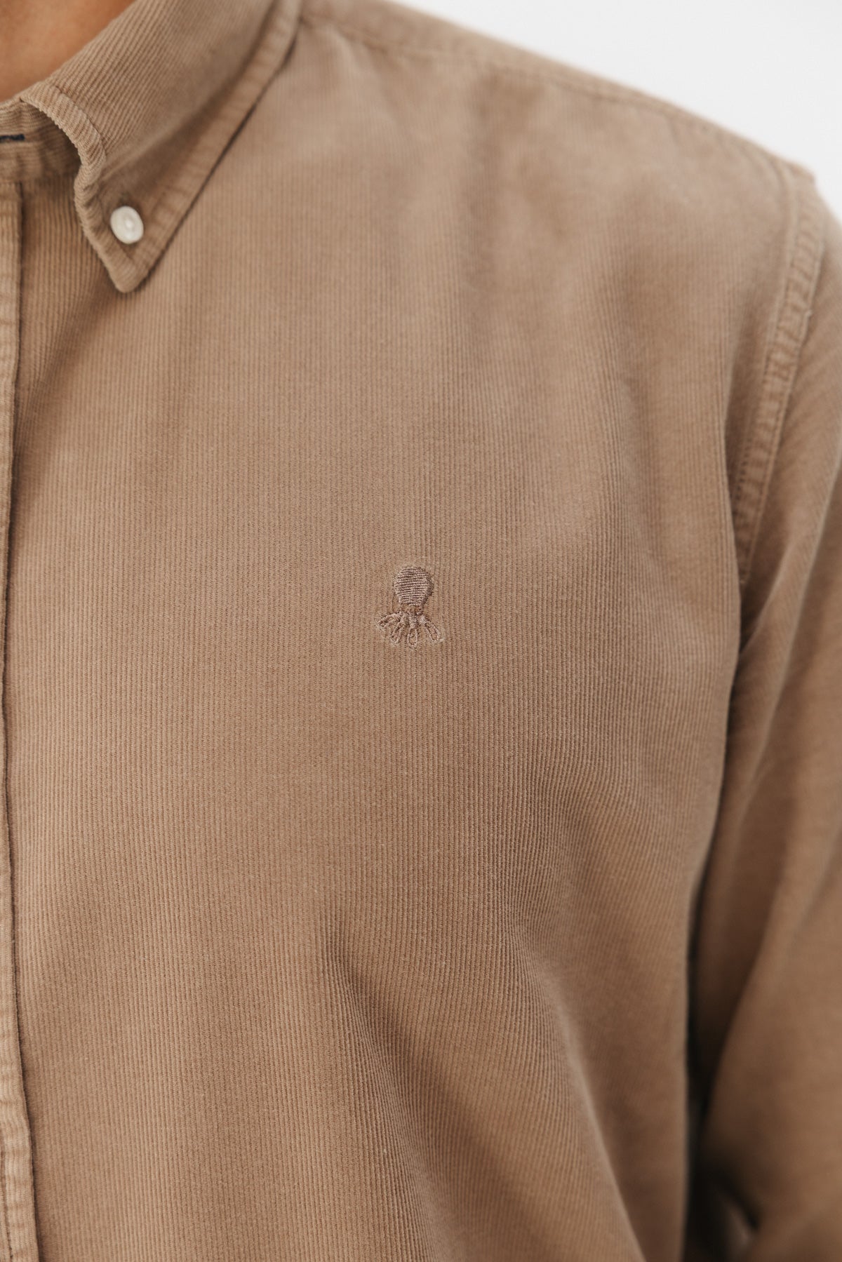 CAMISA CASUAL CORDUROY TINTADA TOPO