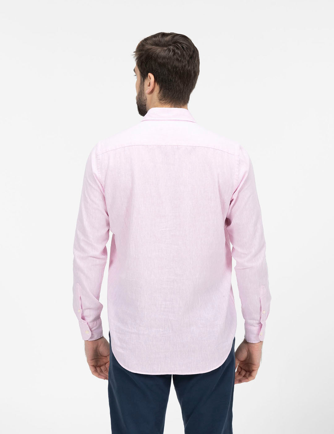 CAMISA POLERA LINO Y ALGODÓN ROSA BEBÉ