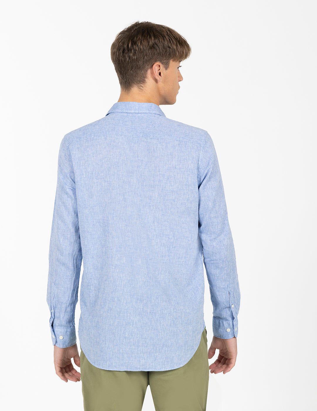 CAMISA POLERA LINO Y ALGODÓN AZUL MARINO DELAVÉ