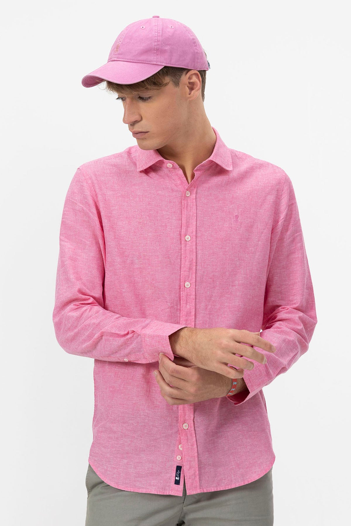 CAMISA DE LINHO FÚCSIA