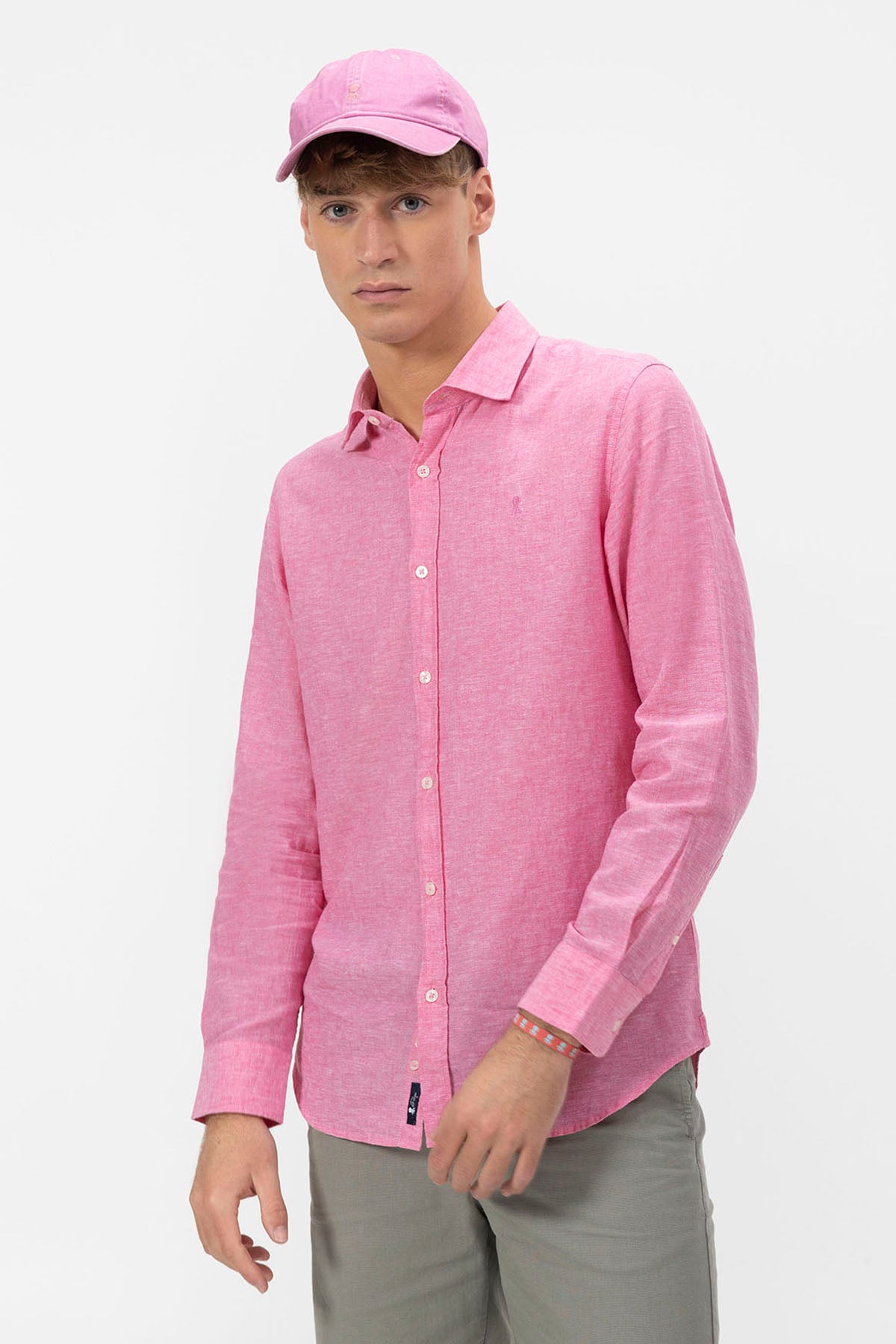 CAMISA DE LINHO FÚCSIA