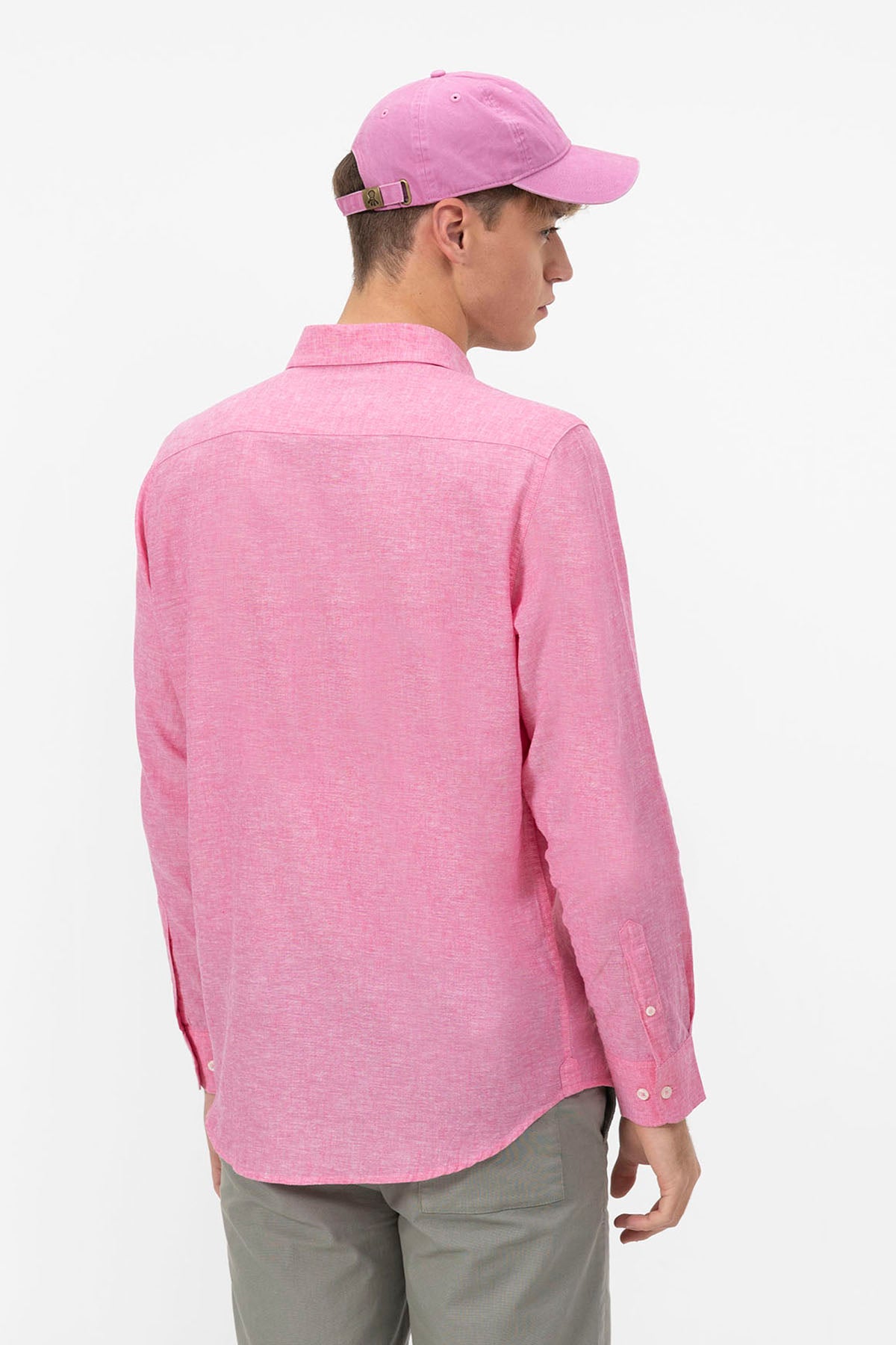CAMISA DE LINHO FÚCSIA